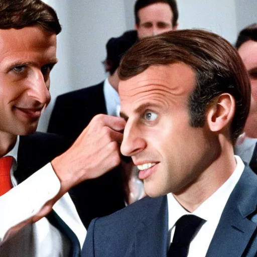 Image similar to Emmanuel Macron daughters in American Psycho (1999)