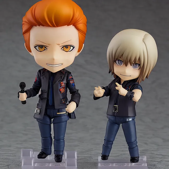 Image similar to nendoroid of david bowie, figurine, detailed product photo