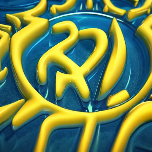 Image similar to a highly detailed Stus lettering logo, liquid, 3d slime, artstation, blender, hyperrealism