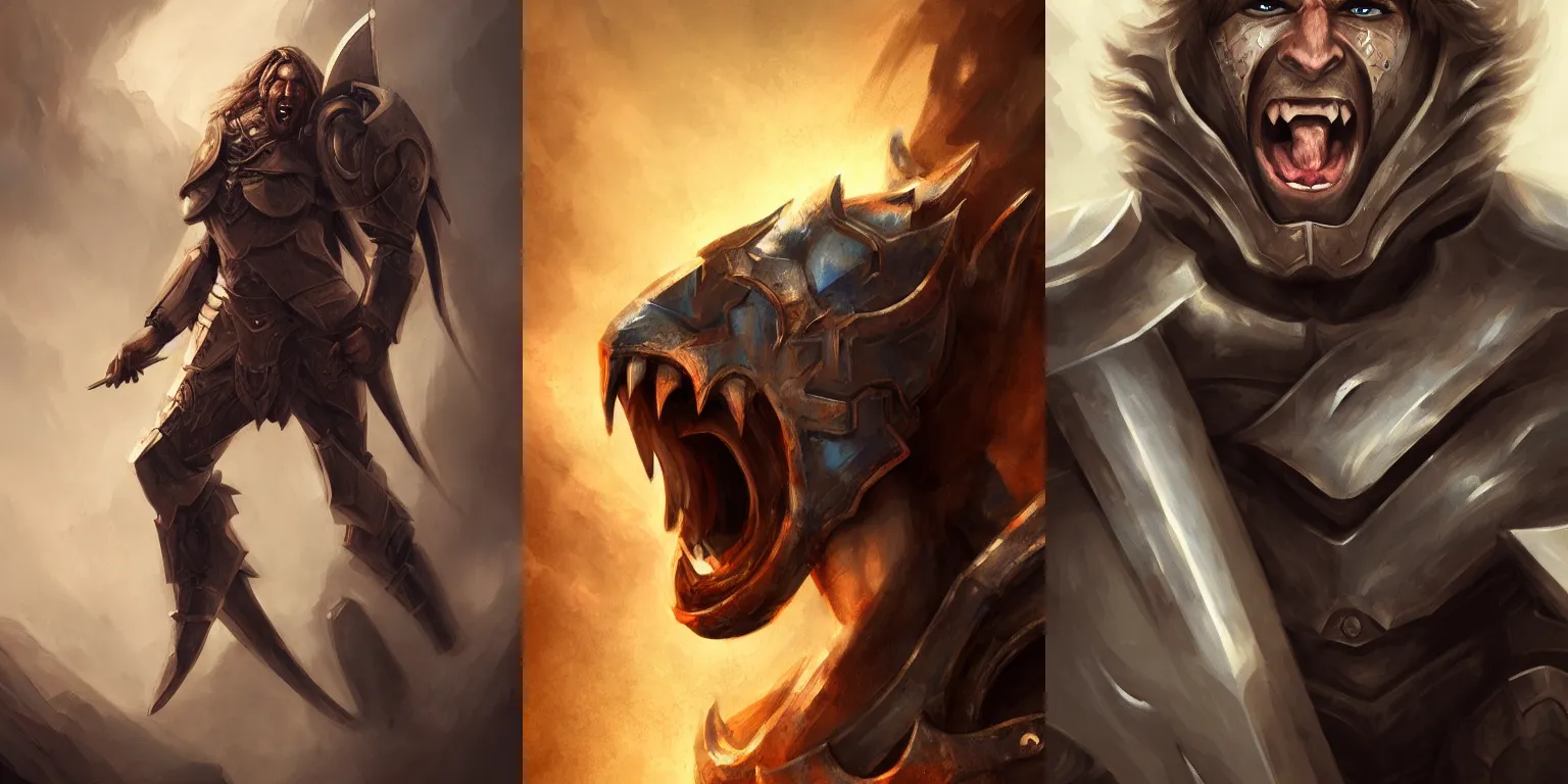 Image similar to half - length portrait of a human male paladin, screaming, emotions, dramatic. fantasy, digital painting, hd, detailed.
