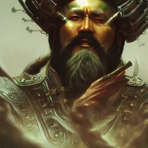 Image similar to guan yu, high detail, dramatic light, digital art, painted by seb mckinnon, painted by greg rutkowski, trending on artstation