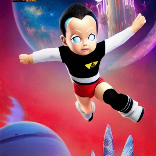 Image similar to astroboy poster in a 2 0 2 0 blockbuster, cgi, render