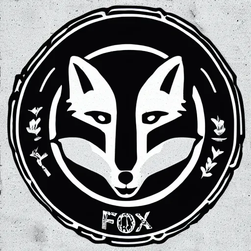 Prompt: logo for evil corporation that involves foxes