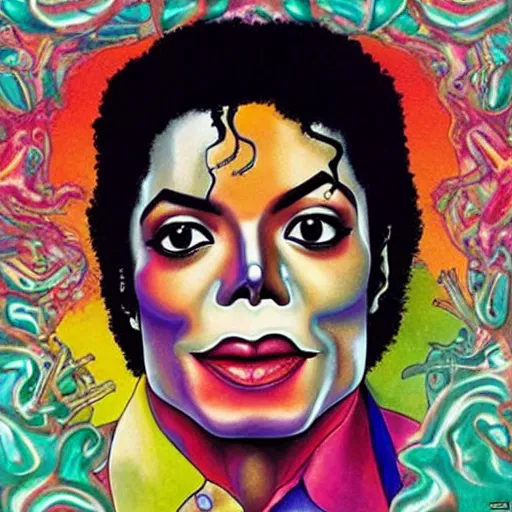 Prompt: album art for a new posthumous michael jackson cover, dark skinned, anatomically correct face, pleasing face, beautiful, artistic, colourful highly detailed well shaded expressive album cover