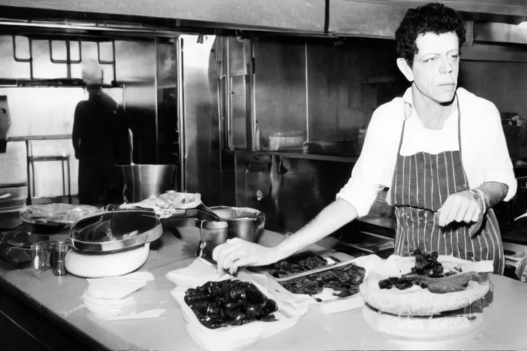 Image similar to lou reed baking pie in the empire state building