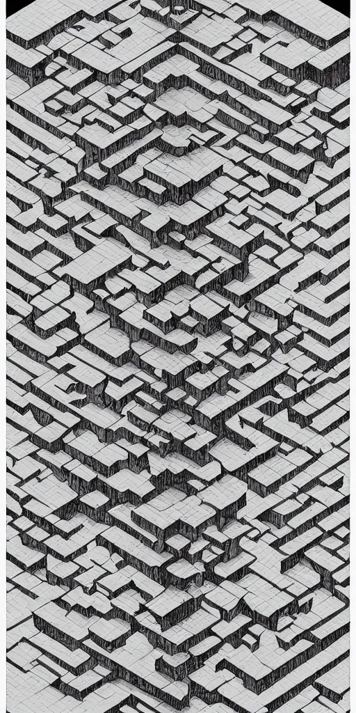 Image similar to cell shaded optical illusion by m. c. escher