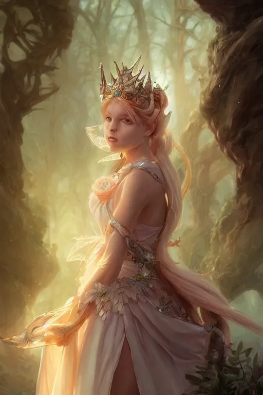 Image similar to fairy princess, highly detailed, d & d, fantasy, highly detailed, digital painting, trending on artstation, concept art, sharp focus, illustration, art by artgerm and greg rutkowski and fuji choko and viktoria gavrilenko and hoang lap