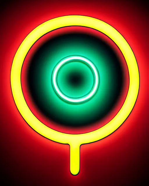 Image similar to single neon symbol, sci - fi, music festival, sharp focus