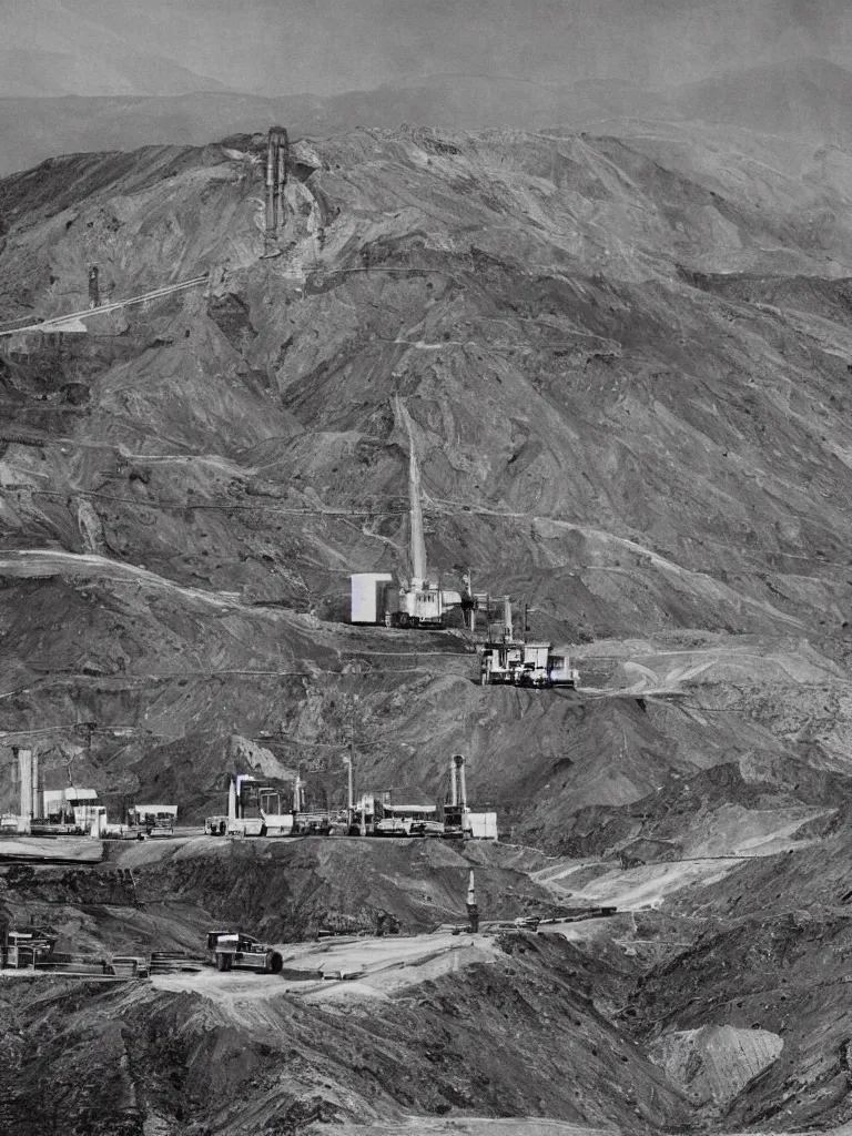 Image similar to automation replacing coal mining jobs in colorado in the style of ruscha