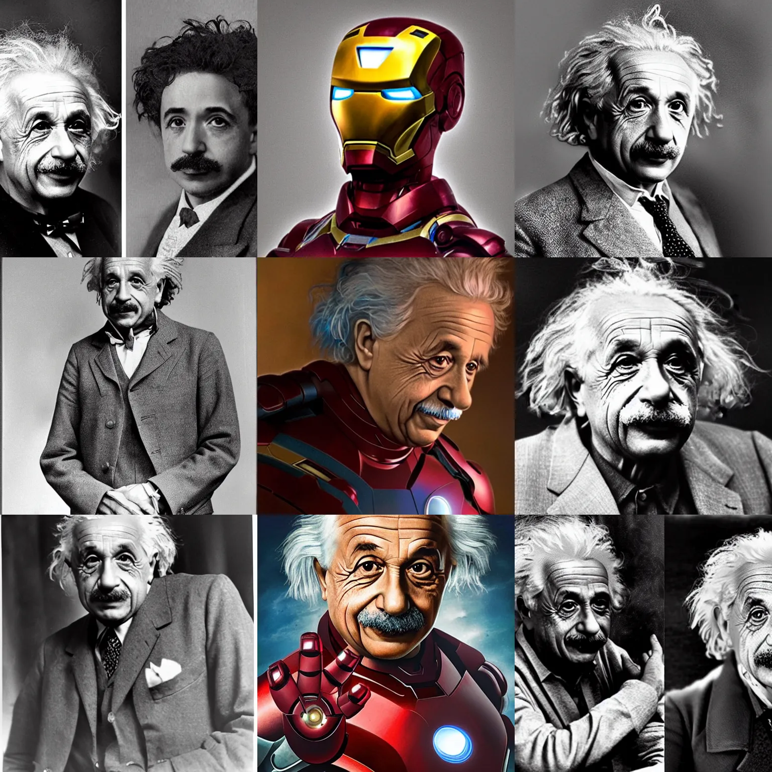 Image similar to Albert Einstein as Iron Man