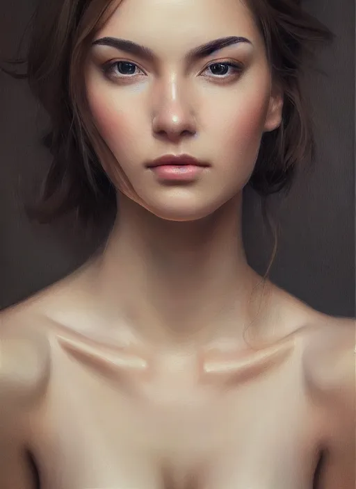 Image similar to photo of a gorgeous young woman in the style of stefan kostic, realistic, sharp focus, 8k high definition, insanely detailed, intricate, elegant, art by stanley lau