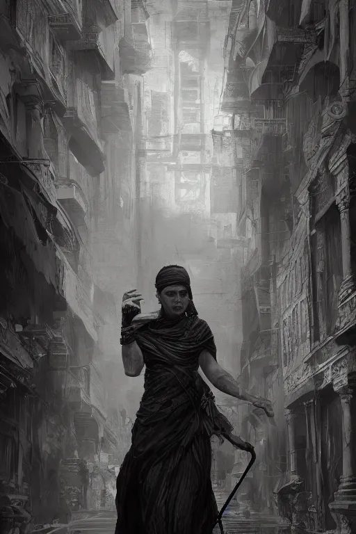 Image similar to antique city of troy, portrait, powerfull, intricate, elegant, black and white volumetric lighting, scenery, digital painting, highly detailed, artstation, sharp focus, illustration, concept art, ruan jia, steve mccurry