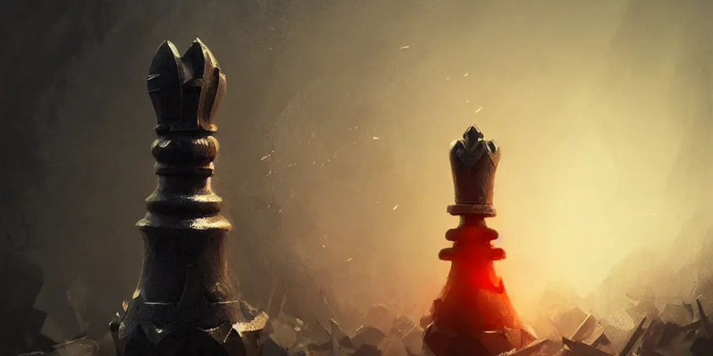 Prompt: chess piece, medieval battlefield theme, bright art masterpiece artstation. 8 k, sharp high quality artwork in style of jose daniel cabrera pena and greg rutkowski, concept art by jrr tolkien