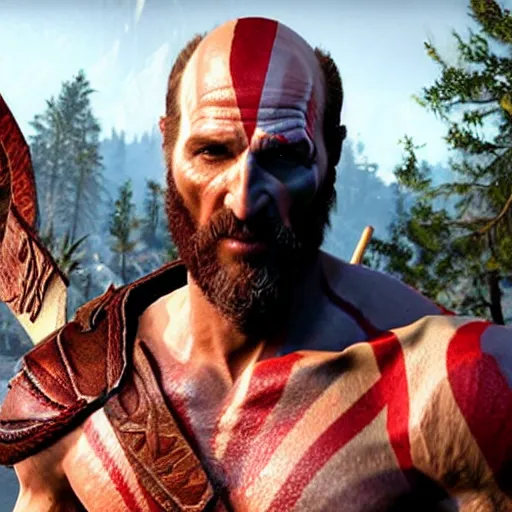 Image similar to matthew mcconaughey in the god of war game