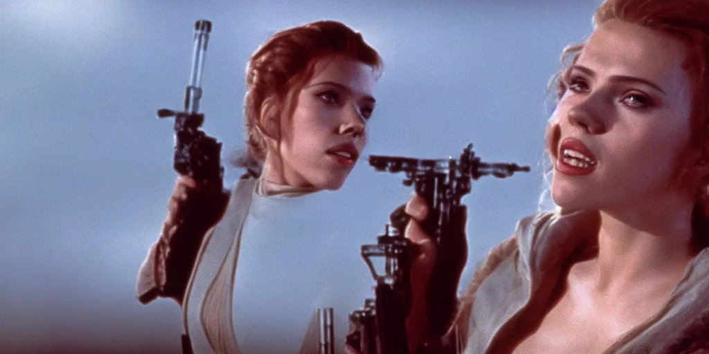 Image similar to a still of Scarlett Johansson in Star Wars (1977)