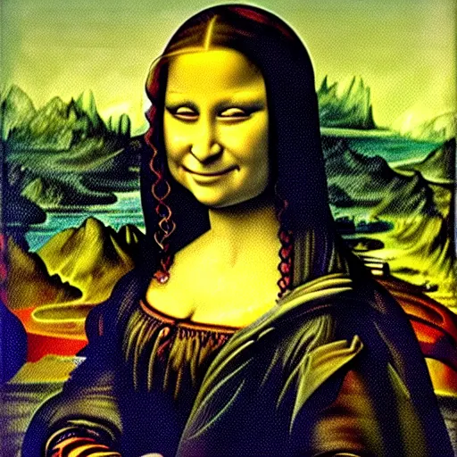 Prompt: A portrait of shrek in the style of the mona lisa, by leonardo davinci