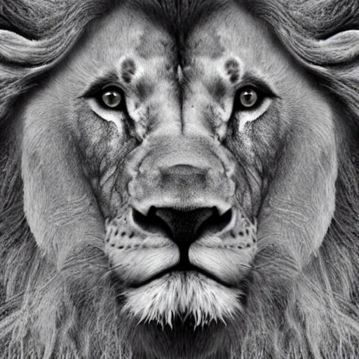 Image similar to a 3 d render of a lion