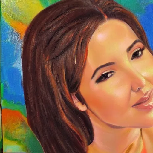 Prompt: nancy ajram, oil painting