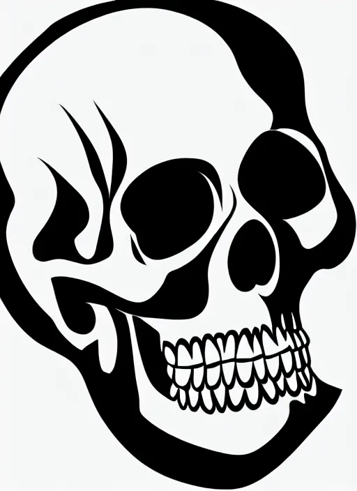 Prompt: a vector illustration of a smoking skull