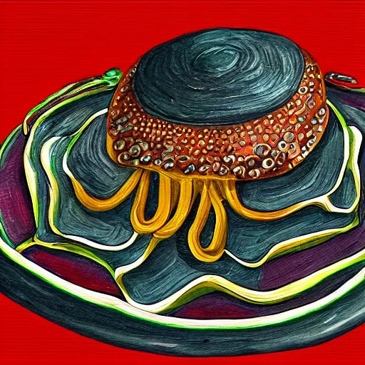 Image similar to octopus with a sombrero, photorealistic