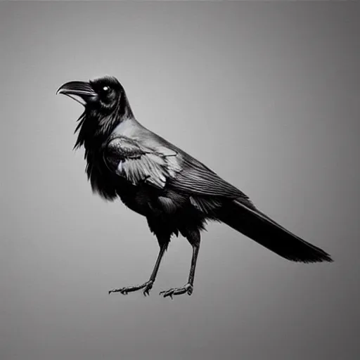 Prompt: detailed digital art, realistic, raven spilling ink by naomi chen, cgsociety