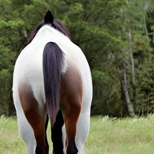 Image similar to photo of a horse with a giant rear-end