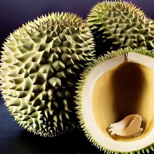 Image similar to two durian as a singer