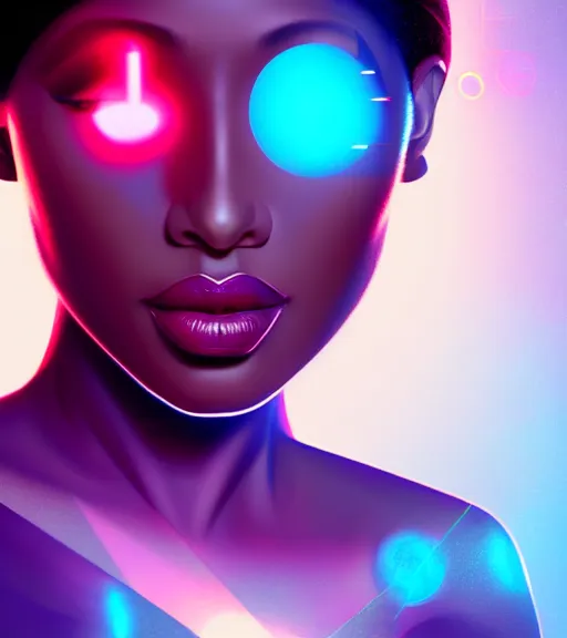 Image similar to symmetry!! egyptian princess of technology, solid cube of light, hard edges, product render retro - futuristic poster scifi, lasers and neon circuits, brown skin gorgeous egyptian princess, intricate, elegant, highly detailed, digital painting, artstation, concept art, smooth, sharp focus, illustration, dreamlike, art by artgerm