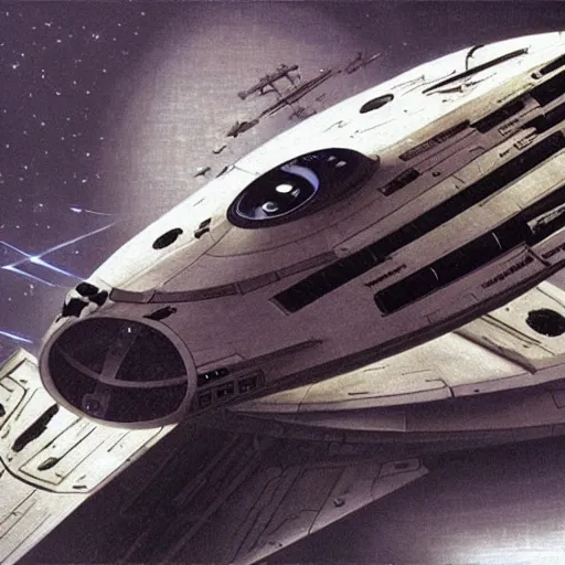 Prompt: concept art of a star wars spaceship, caravaggio