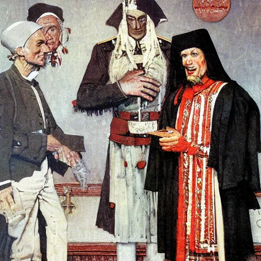 Prompt: A portrait of Vlad III as painted by norman rockwell