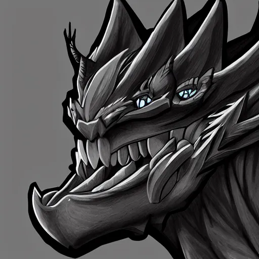 Image similar to close-up bust of an anthropomorphic dragon made of shadow and darkness; high quality, artstation, Furaffinity, deviantart