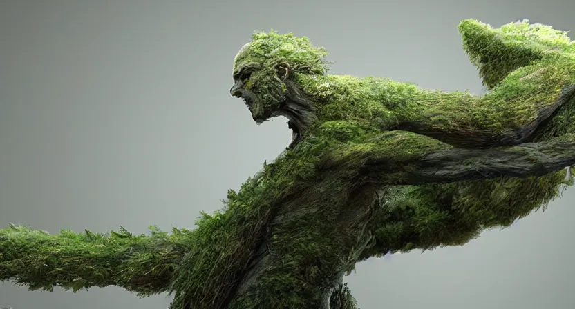 Image similar to a living tree sculpture, concept art by Doug Chiang cinematic, realistic painting, high definition, digital art, symmetrical, very detailed, extremely high detail, photo realistic, concept art, unreal engine 5,