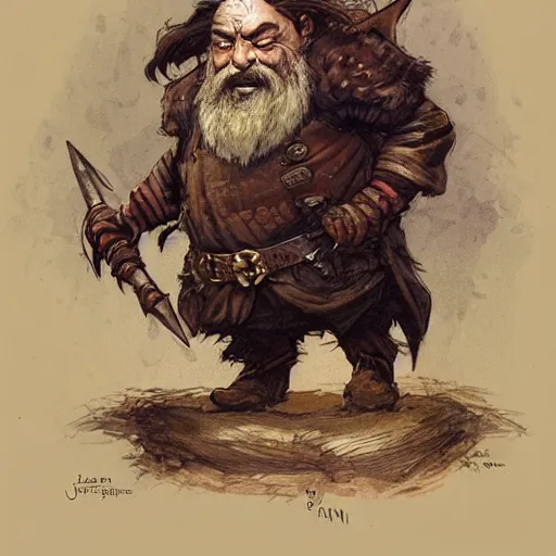 Prompt: dnd dwarf, by Jean-Baptiste Monge