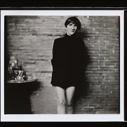 Image similar to anna akhmatova at the club, portrait, polaroid, by jamel shabazz