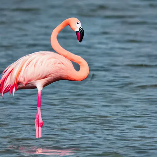 Prompt: a hybrid between a flamingo and a sea gull, photography, award winning, national geographic channel, discovery channel, 8 k, wildlife, documentary