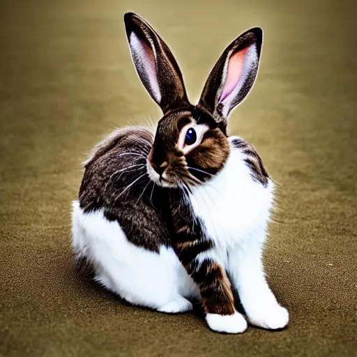 Image similar to a bunny - cat - hybrid, animal photography