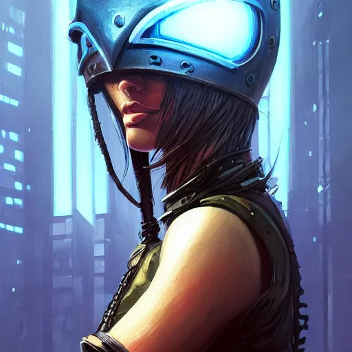 Image similar to cyberpunk viking helmet mask warrior goddess robot ninja fantasy, art gta 5 cover, official fanart behance hd artstation by jesper ejsing, by rhads, makoto shinkai and lois van baarle, ilya kuvshinov, ossdraws