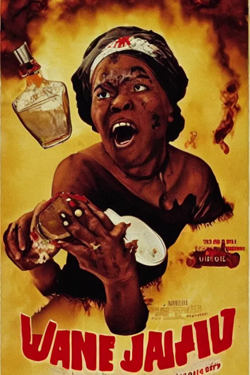 Image similar to aunt jemima covered in maple syrup horror movie cinematic