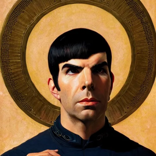 Prompt: portrait of ZACHARY QUINTO SPOCK in ancient Greece, (SFW) safe for work, photo realistic illustration by greg rutkowski, thomas kindkade, alphonse mucha, loish, norman rockwell