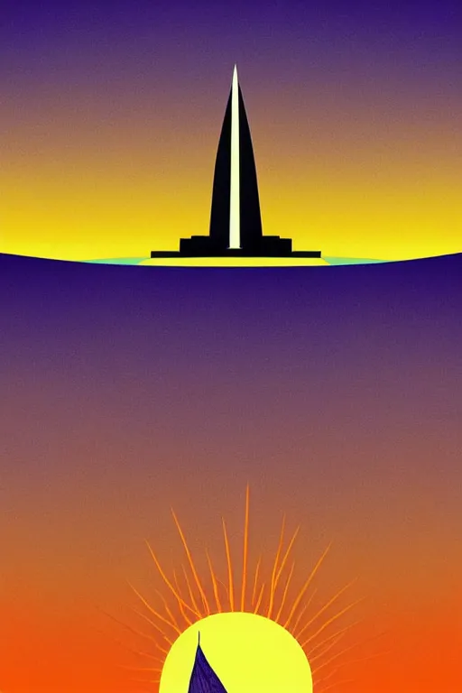 Image similar to minimalist boho style art of colorful christo redentor at sunrise, illustration, vector art