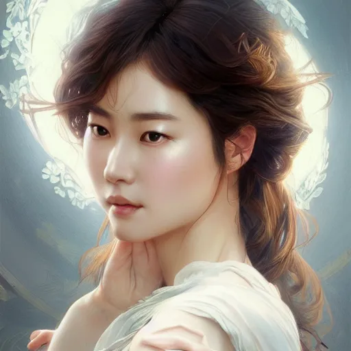 Image similar to ultra realistic illustration of song hye - kyo, intricate, elegant, highly detailed, digital painting, artstation, concept art, smooth, sharp focus, illustration, art by artgerm and greg rutkowski and alphonse mucha