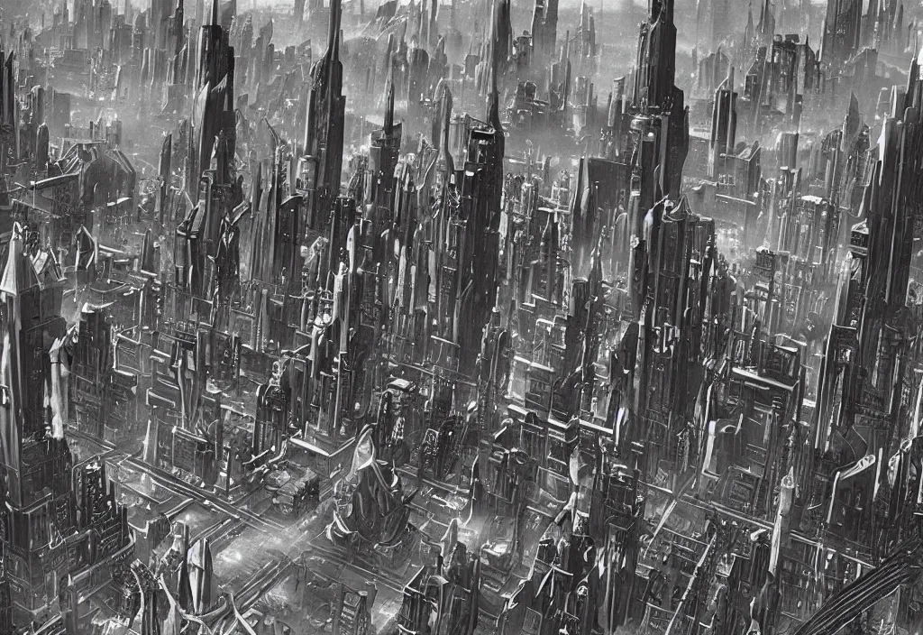 Prompt: a retrofuturistic city, black and white, hundreds of flying cars and large ships, soft lighting, metropolis 1 9 2 7