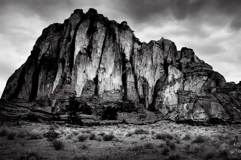 Prompt: alien spaceship in the style of ansel adams, black and white, old, master photography by ansel adams