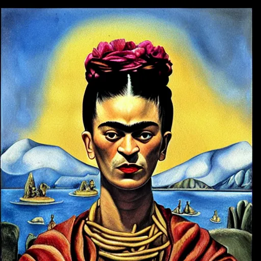 Prompt: frida kahlo painting of e. t. vivid