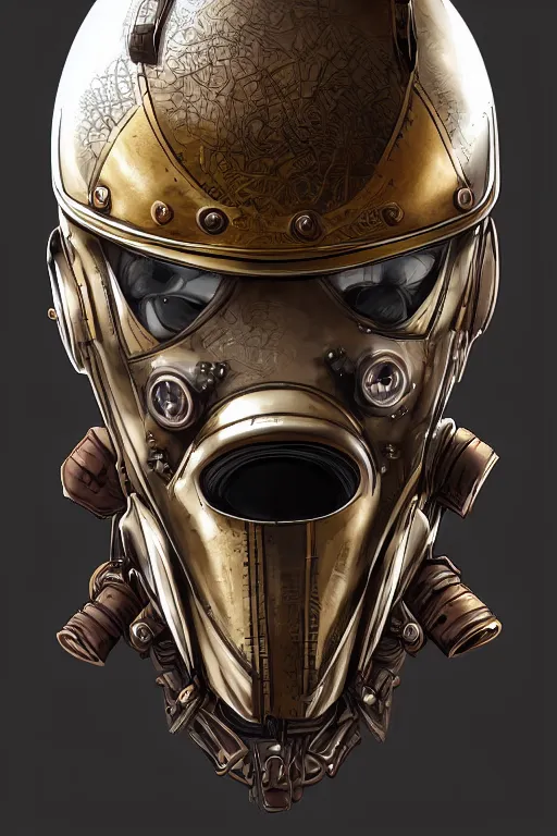 Image similar to steampunk helmet fantasy art mask robot ninja stylized digital illustration sharp focus, elegant intricate digital painting artstation concept art global illumination ray tracing advanced technology chaykin howard and campionpascale and cooke darwyn and davis jack