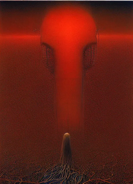 Image similar to a machine to become god highly detailed painting by zdzisław beksinski 8 k