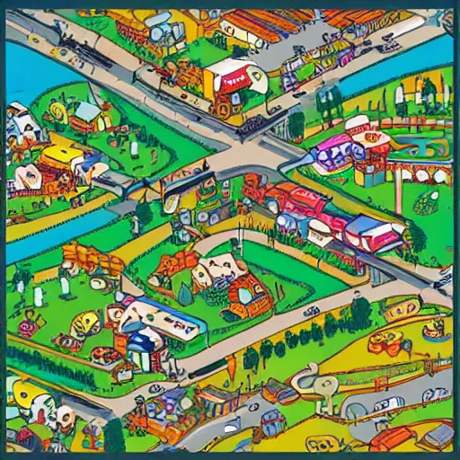 Image similar to sprawling utopia in the style of busytown