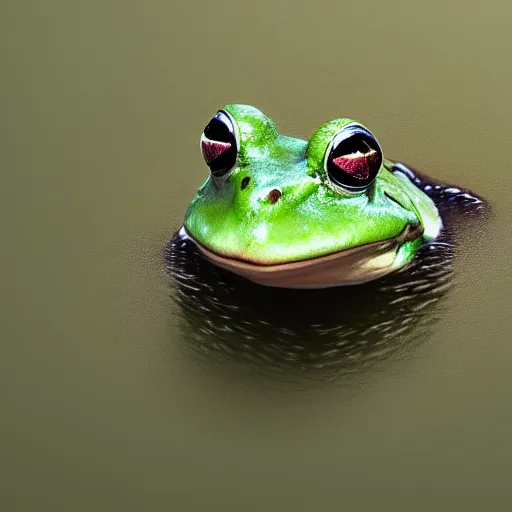 Image similar to frog submerged in yogurt, digital art, photorealistic, shiny, trending on artstation, extremely detailed,