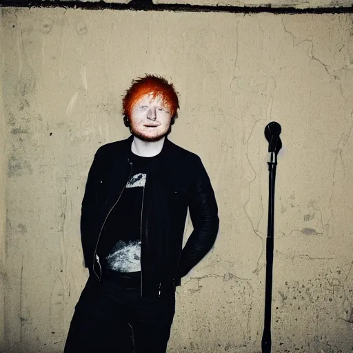 Image similar to ed sheeran caught in a nuclear blast