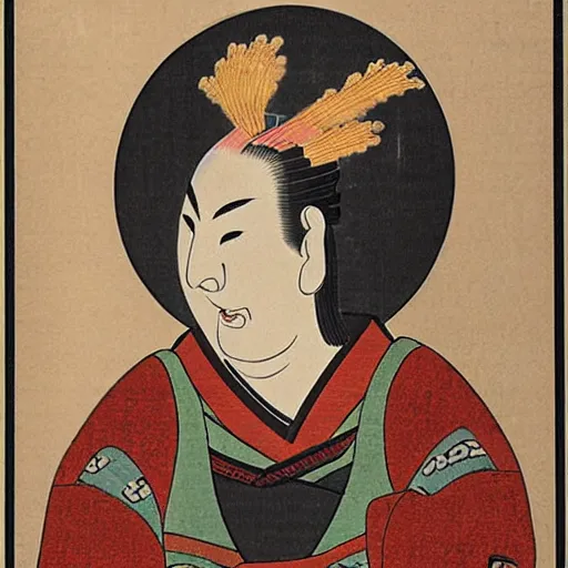 Image similar to ancient Japanese artwork, Donald Trump, great image